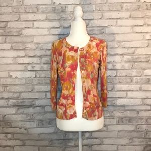 Talbots pink and tan sweater/cardigan sz Sp